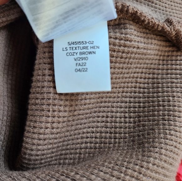 GAP Kids Waffle Henley Shirt in Brown Size M New With Tags - Picture 8 of 8